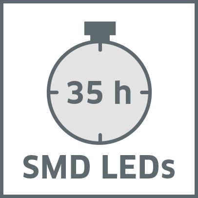 Leuchtdauer 35 Stunden, SMD LEDs