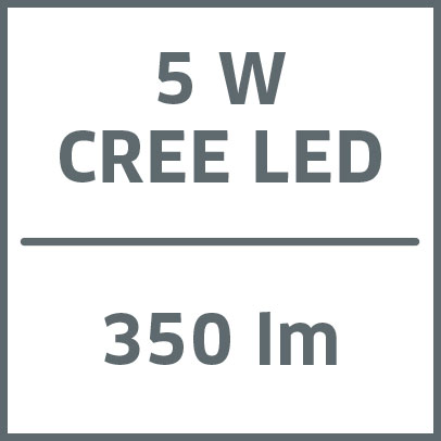 5 W CREE LED, 350 lm