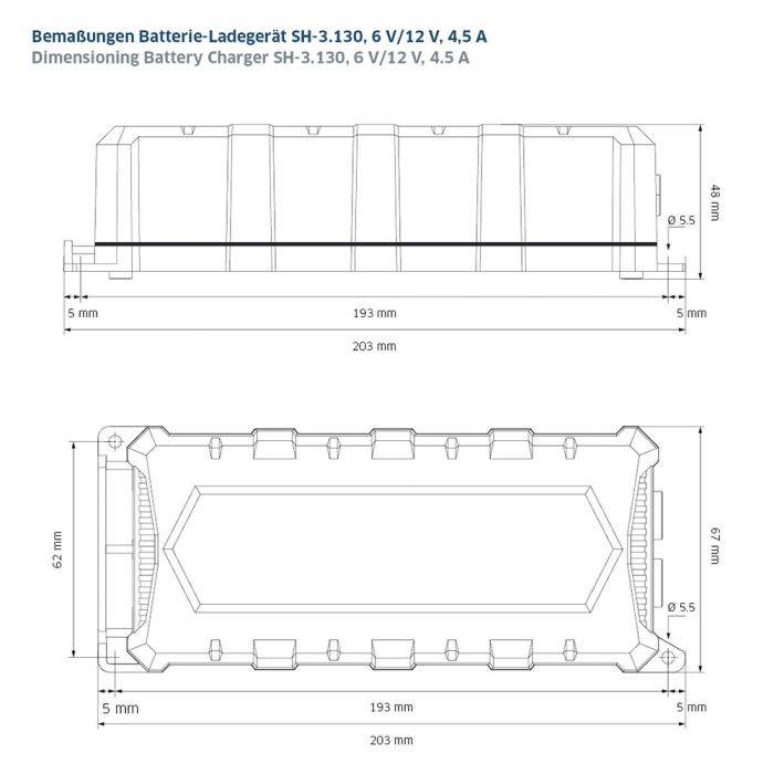 Batterie Ladegerät Staudte Hirsch SH-3.130, 6 V/12 V, 4,5 A