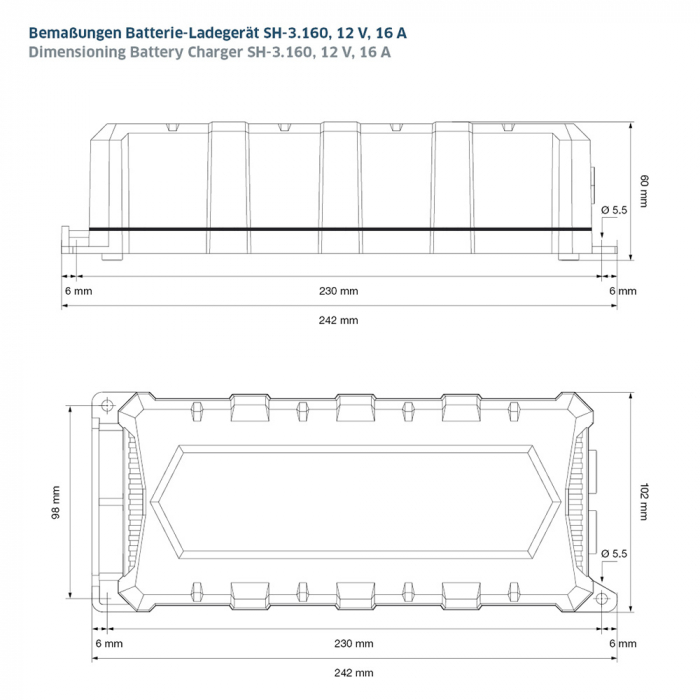 Batterie Ladegerät Staudte Hirsch SH-3.160, 12 V, 16 A
