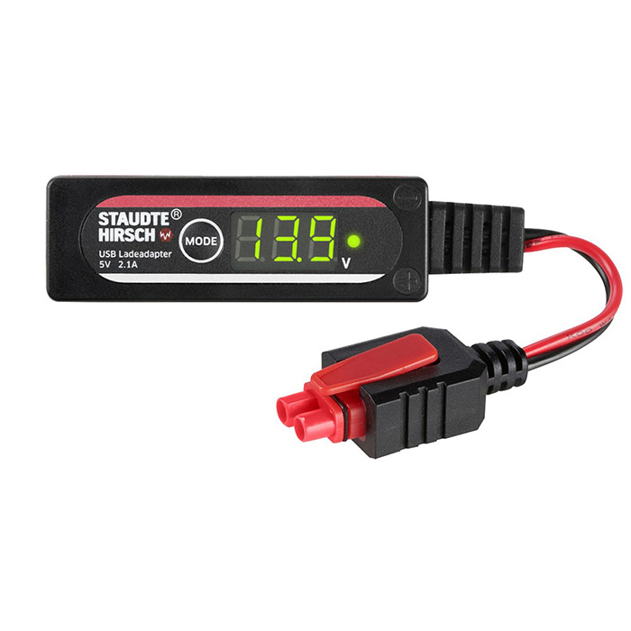 USB Ladeadapter & Spannungsprüfer Staudte Hirsch SH-3.180, 5 V, 2,1 A