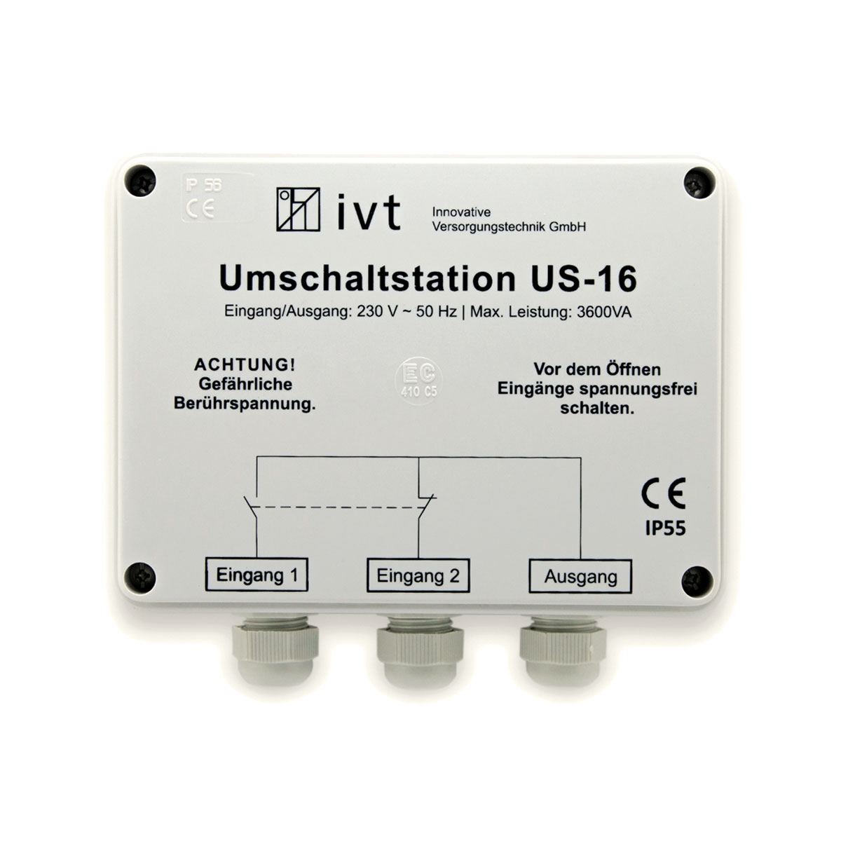 IVT Umschaltstation US-12N Umschalten v Wechselrichter auf Festnetz 2700W 230V 
