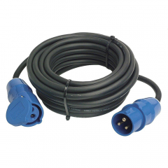 CEE cable extensions 10 m, with CEE-plug and CEE connector